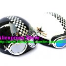 A.08- 2 Unit ABS Half Bol Vespa Cycling Open Face Motorcycle Black + White Helmets & Goggles
