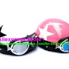 A.09- 2 Unit ABS Half Bol Vespa Cycling Open Face Motorcycle White + Pink Helmets & Goggles