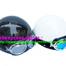 A.10- 2 Unit ABS Half Bol Vespa Cycling Open Face Motorcycle Black + White Helmets & Goggles
