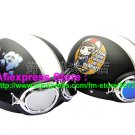 A.14- 2 Unit ABS Half Bol Vespa Cycling Open Face Motorcycle Matt Black + Black Helmets & Goggles