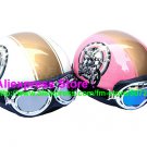 A.26- 2 Unit ABS Half Bol Vespa Cycling Open Face Motorcycle White + Pink Helmets & Goggles