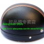 YH-998 Leather Half Bol Cycling Open Face Motorcycle Open Face Black Coffee Helmet & Color Goggles