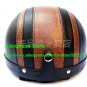 YH-998 Leather Half Bol Cycling Open Face Motorcycle Open Face Black Coffee Helmet & Color Goggles