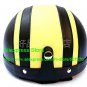 YH-998 Leather Half Bol Cycling Open Face Motorcycle Open Face Black Yellow Helmet & Color Goggles