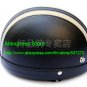 YH-998 Leather Half Bol Cycling Open Face Motorcycle Open Face Black Grey Helmet & Silver Goggles