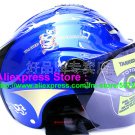 New Germany "Tanked 502" Half Vespa Motorcycle Open Face Racing Cycling Blue Helmet