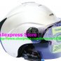 New Germany "Tanked 502" Half Vespa Motorcycle Open Face Racing Cycling Silver Helmet