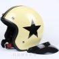 H.01 3/4 Taiwan " EVO " Cycling Open Face Casque Motorcycle Yellow # Black Star Helmet & UV Goggles