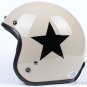 H.03 Taiwan " SYC " ABS Motorbike Open Face Casco Motorcycle Khaki # Black Star Helmet & UV Goggles