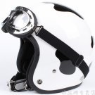 H.05 Taiwan " HUA TAI " ABS Scooter Open Face Motorcycle dairy cow Black # White Helmet & UV Goggles