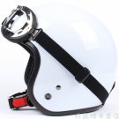 H.11 Taiwan " SYC " ABS Cycling Open Face Casco Motorcycle Full Bright White Helmet & UV Goggles