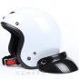 H.11 Taiwan " SYC " ABS Cycling Open Face Casco Motorcycle Full Bright White Helmet & UV Goggles