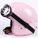 H.12 Taiwan " EVO " ABS Cycling Open Face Casco Motorcycle Pink "Hello Kitty" Helmet & UV Goggles