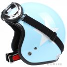 H.18 Taiwan " SYC " ABS Casco Open Face Motorcycle Sky Blue # White Star Helmet & UV Goggles