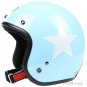 H.18 Taiwan " SYC " ABS Casco Open Face Motorcycle Sky Blue # White Star Helmet & UV Goggles
