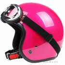 H.23 Taiwan " SYC " Retro ABS Open Face Motorcycle Full Gloss Peach Red Helmet & UV Goggles