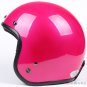 H.23 Taiwan " SYC " Retro ABS Open Face Motorcycle Full Gloss Peach Red Helmet & UV Goggles