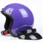H.24 Taiwan " SYC " Retro ABS Bicycle Half Face Motorcycle Full Gloss Purple Helmet & UV Goggles