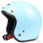H.25 Taiwan " SYC " Retro ABS Open Face Motorcycle Full Gloss Sky BLue Helmet & UV Goggles