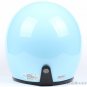 H.25 Taiwan " SYC " Retro ABS Open Face Motorcycle Full Gloss Sky BLue Helmet & UV Goggles
