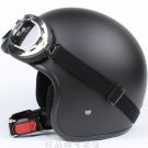 H.28 Taiwan " EVO " Retro ABS Scooter Open Face Motorcycle Full Matt Black Helmet & UV Goggles