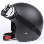 H.28 Taiwan " EVO " Retro ABS Scooter Open Face Motorcycle Full Matt Black Helmet & UV Goggles
