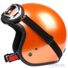 H.32 Taiwan " SYC " ABS Moto Open Face Motorcycle Bright Full Orange Helmet & UV Goggles