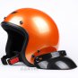 H.32 Taiwan " SYC " ABS Moto Open Face Motorcycle Bright Full Orange Helmet & UV Goggles
