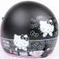 H.33 Taiwan " EVO " ABS Open Face Motorcycle "Hello Kitty" Matt Black Helmet & UV Goggles