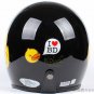 H.46 Taiwan " EVO " 3/4 Open Face Casco Motorcycle "Yellow B.DUCK" Gloss Black Helmet & UV Goggles