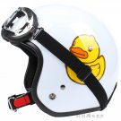 H.47 Taiwan "EVO" 3/4 Open Face Casco Motorcycle " Yellow B.DUCK " Bright White Helmet & UV Goggles