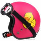 H.49 Taiwan "EVO" 3/4 Half Face Casque Motorcycle " Yellow B.DUCK " Matt Red Helmet & UV Goggles