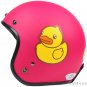 H.49 Taiwan "EVO" 3/4 Half Face Casque Motorcycle " Yellow B.DUCK " Matt Red Helmet & UV Goggles