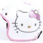 H.53 Taiwan " EVO " ABS Half Face Motorcycle " Big Face Hello Kitty " White Helmet & UV Goggles