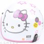 H.53 Taiwan " EVO " ABS Half Face Motorcycle " Big Face Hello Kitty " White Helmet & UV Goggles