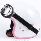 H.54 Taiwan " EVO " Motocross Casco Motorcycle " Hello Kitty " flower White Helmet & UV Goggles