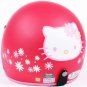 H.55 Taiwan " EVO " ABS Scooter Casco Motorcycle " Hello Kitty " flower Matt Red Helmet & UV Goggles