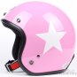 H.115 Taiwan " SYC " Scooter Motocross Half Face Motorcycle Pink # White Star Helmet & UV Goggles