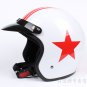 H.117 Taiwan " EVO " Scooter Half Face Motorcycle Gloss White # Red Star Helmet & UV Goggles