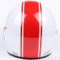 H.117 Taiwan " EVO " Scooter Half Face Motorcycle Gloss White # Red Star Helmet & UV Goggles