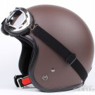 H.118 Taiwan " SYC " Scooter Half Face Motorcycle Matt Brown Coffee Helmet & UV Goggles