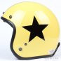 H.121 Taiwan " SYC " Scooter Half Face Motorcycle Yellow & Black Star Helmet & UV Goggles