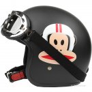 H.130 Taiwan "EVO" Scooter Casque Open Face Casco Motorcycle "Monkey" Matt Black Helmet & Goggles