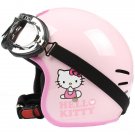 H.131 Taiwan "EVO" Casque Open Face Casco Motorcycle " Hello Kitty Big Face " Pink Helmet & Goggles