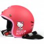 H.132 Taiwan "EVO" Casco Open Face Casco Motorcycle "Hello Kitty Big Face" Matt Red Helmet & Goggles