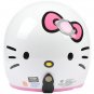H.133 Taiwan "EVO" Casco Open Face Casco Motorcycle "Hello Kitty Big Face" White Helmet & Goggles