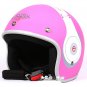 H.135 Taiwan "EVO" Casco Scooter Open Face Motorcycle " e earphone " Matte Pink Helmet & UV Goggles