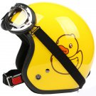 H.143 Taiwan " EVO " Open Face Casco Motorcycle " Yellow B.DUCK" Yellow Helmet & UV Goggles