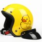 H.143 Taiwan " EVO " Open Face Casco Motorcycle " Yellow B.DUCK" Yellow Helmet & UV Goggles