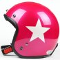 H.144 Taiwan "SYC" Scooter Casco Open Face Casque Motorcycle Rose # Red Star Helmet & Goggles